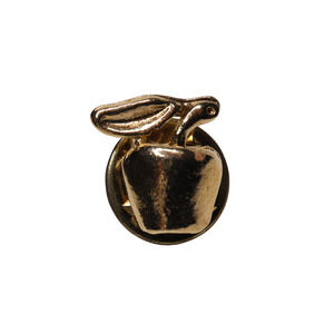 Gold Tone Small Apple Tie Tack Lapel Pin With Butterfly Clasp - 1/2 Inch